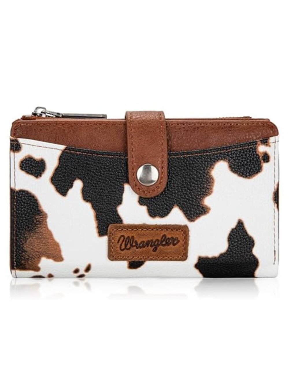 Cow Print Bifold Wallet Small Womens Card Holder Coin Purse Vegan Leather